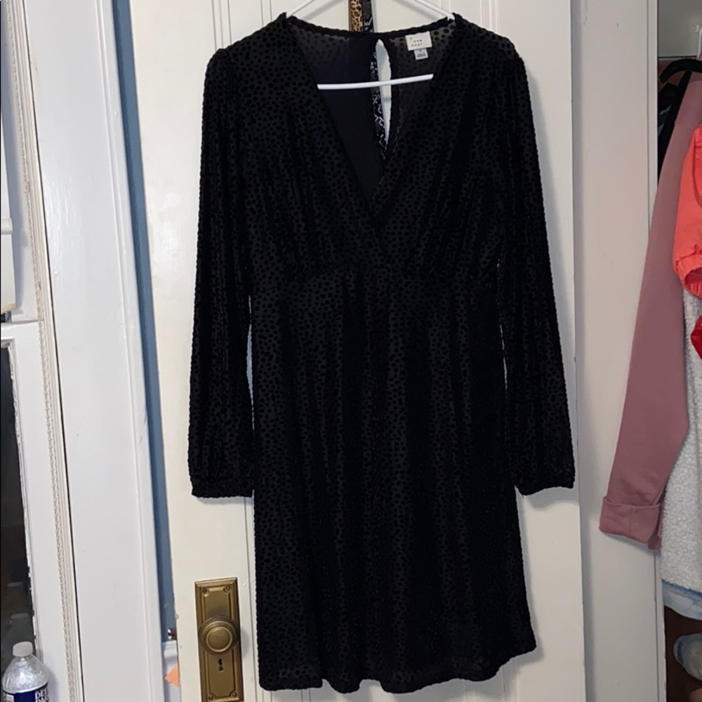 Black polka dot dress